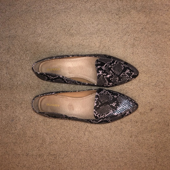 Snake Skin Patterned Work Flats - Picture 1 of 3